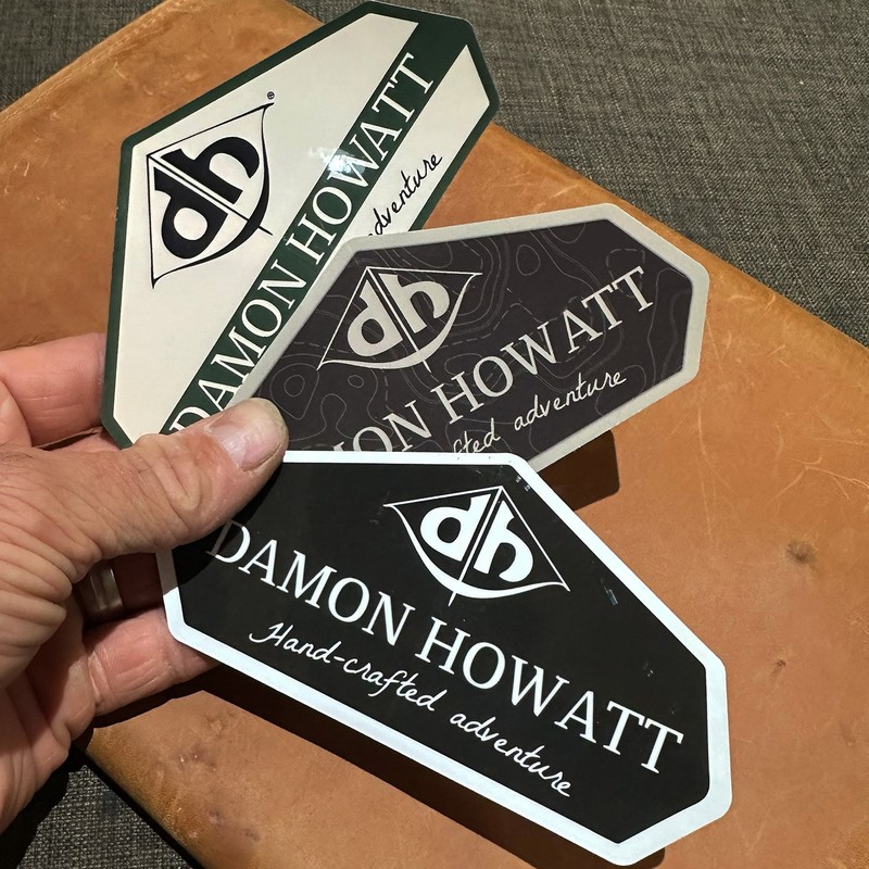 4-Pack Damon Howatt with DH Logo (2.75" x 5.25" Custom 7-Sided) Topographic Gloss Vinyl Stickers