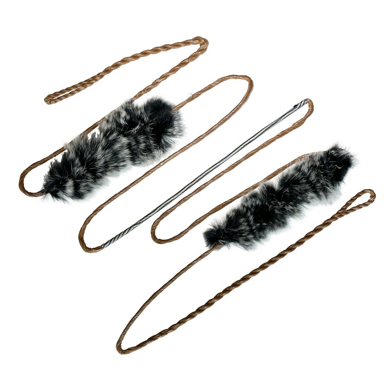 62" AMO Full-Flemish BCY RECURVE String (BROWN — Pre-Stretched With/Pre-Woven Beaver-Fur Style Silencers) Works With Hunter, Scorpion + Other 62" AMO Bows