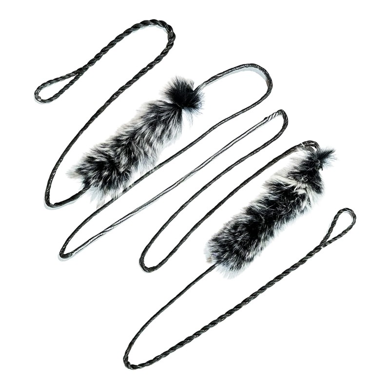 62" AMO Full-Flemish BCY RECURVE String (BLACK — Pre-Stretched With/Pre-Woven Beaver-Fur Style Silencers) Works With Hunter, Scorpion + Other 62" AMO Bows