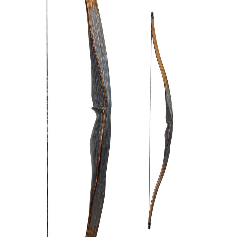 SN# 26103 62" Left-Handed Damon Howatt Savannah Stealth (Medium Grey W/Clear Glass + Zebra Wood) LH 35# (62" AMO) 10/10 NEW (ONLY 1 IN STOCK — READY TO SHIP)